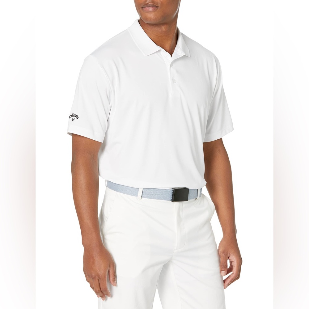 NWT Callaway Mens Short Sleeve Opti-dri Stretch Solid white Polo sz XXL